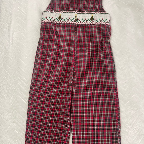 Vintage Strasburg Smocked Red Plaid Kids Romper - Picture 1 of 4